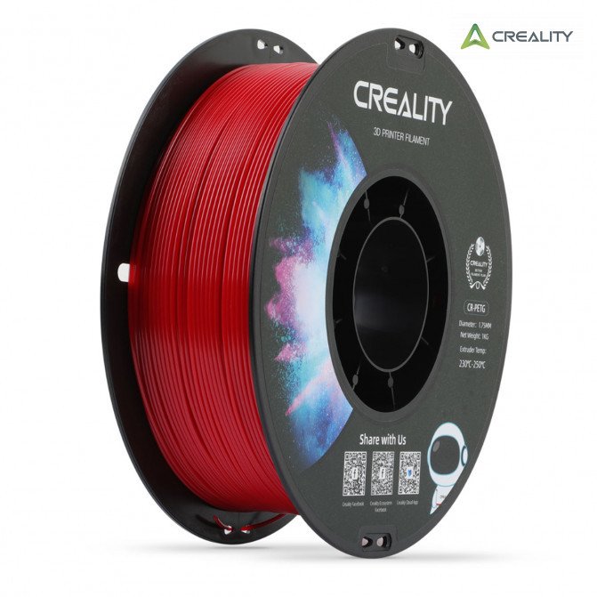 Filament PETG Red, Creality, CR-PETG, 1kg pentru imprimanta 3D