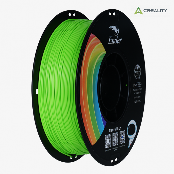 Filament PLA+ Green, Creality, EN-PLA+, 1kg pentru imprimanta 3D