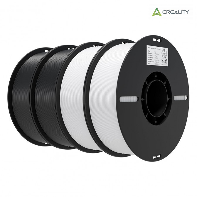 Filament PLA 4kg 2xBlack + 2xWhite, Creality, EN-PLA, pentru imprimanta 3D