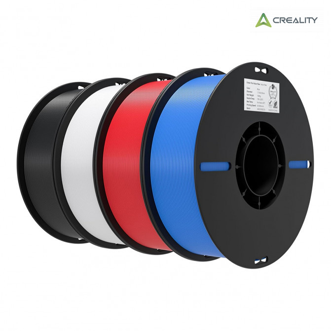 Filament PLA 4kg Black+White+Red+Blue, Creality, EN-PLA, pentru imprimanta 3D