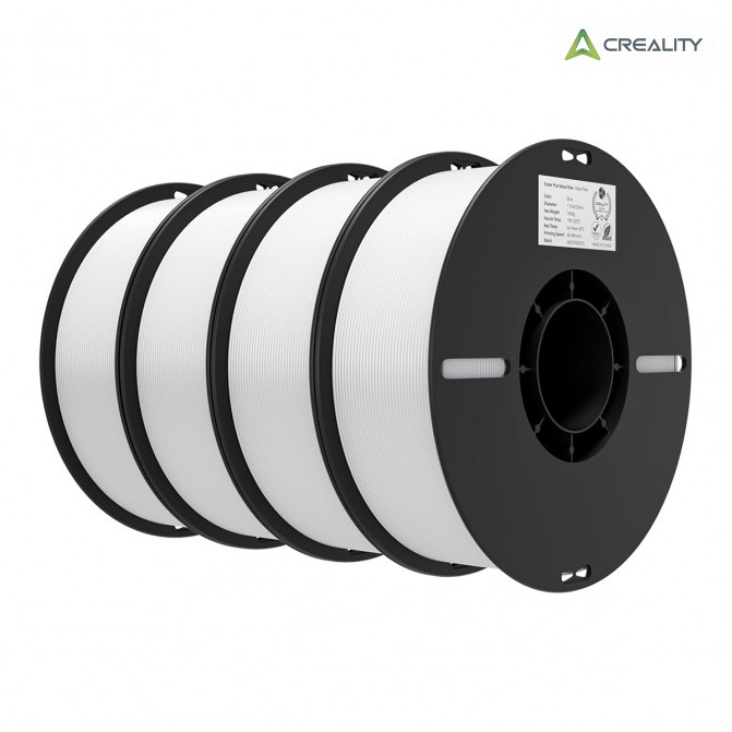 Filament PLA 4kg 4xWhite, Creality, EN-PLA, pentru imprimanta 3D