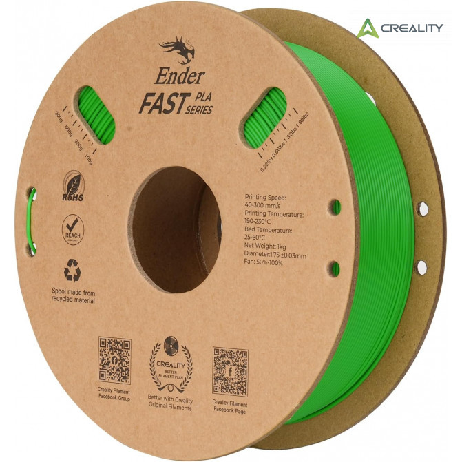 Filament PLA Green, Creality, Ender Fast, 1kg pentru imprimanta 3D