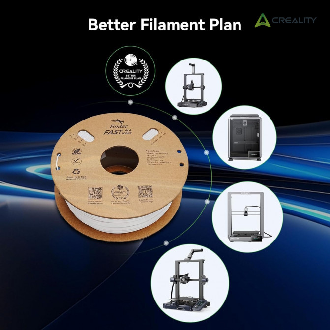 Filament PLA Fire Red, Creality, Ender Fast, 1kg pentru imprimanta 3D