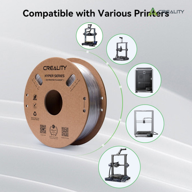 Filament PETG Transparent, Creality, Hyper, 1kg pentru imprimanta 3D
