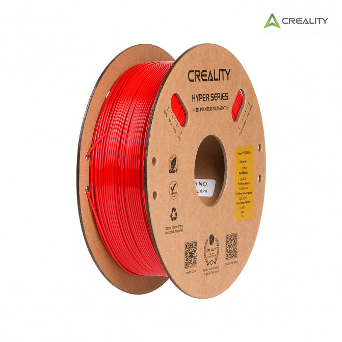 Filament PETG Red, Creality, Hyper, 1kg pentru imprimanta 3D