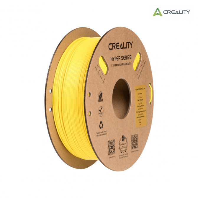 Filament PETG Yellow, Creality, Hyper, 1kg pentru imprimanta 3D