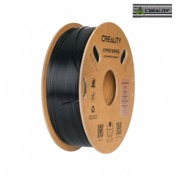 Филамент ABS Black, Creality, Hyper, 1кг для 3D-принтера