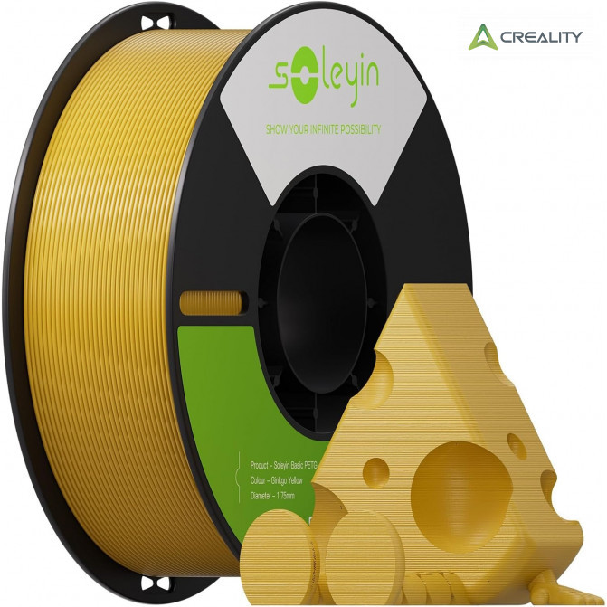 Филамент PETG Ginkgo Yellow, Creality, Soleyin Basic, 1кг для 3D-принтера