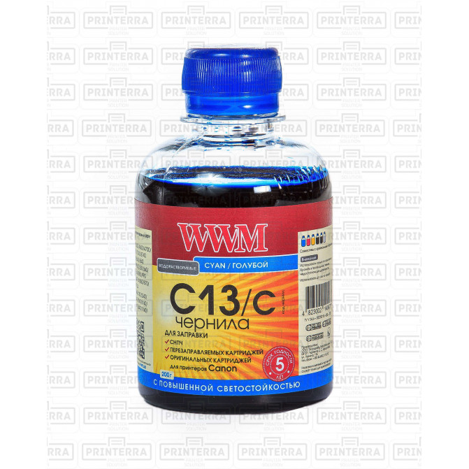 Cerneala WWM pentru imprimante Canon 200 ml Cyan