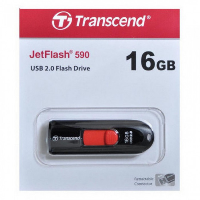 USB Flash 16GB USB2.0 Transcend "JetFlash 590", Black