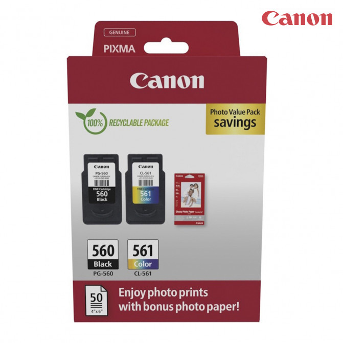 Set cartușe Original Canon PG-560/CL-561 TwinPack+Photo ValuePack Original 3713C008AA