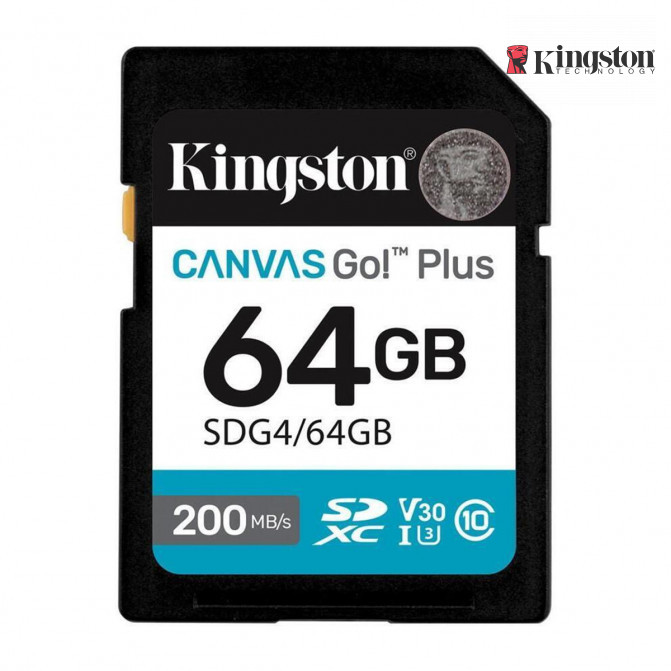 Card de Memorie 64GB SDXC Card (Class 10) UHS-I , U3, V30 Kingston Canvas Go! Plus Gen 4 "SDG4/64GB" (R:200MB/s)