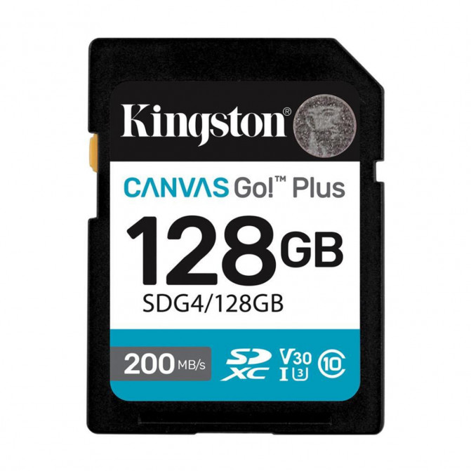 Card de Memorie 128GB SDXC Card (Class 10) UHS-I , U3, V30 Kingston Canvas Go! Plus Gen 4 "SDG4/128GB" (R:200MB/s)