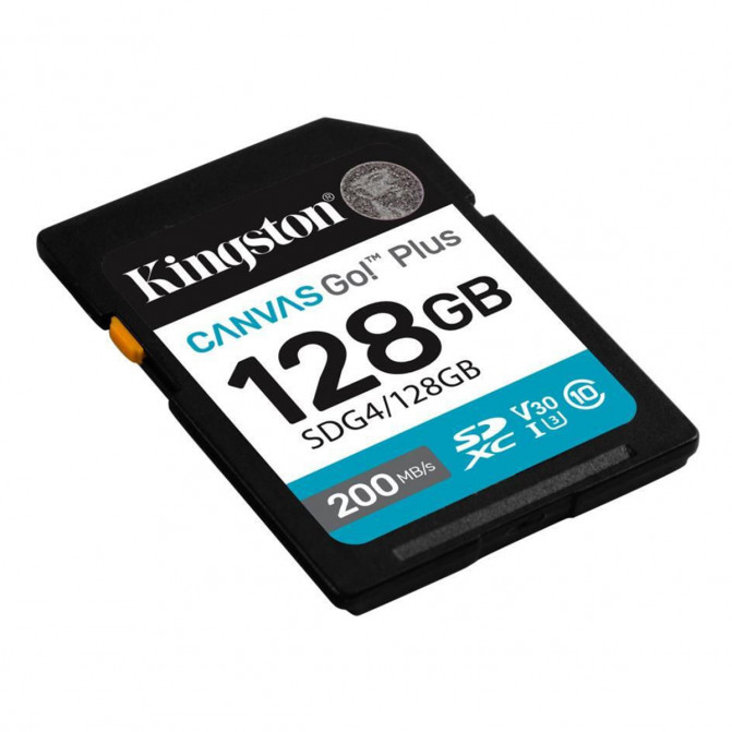 Card de Memorie 128GB SDXC Card (Class 10) UHS-I , U3, V30 Kingston Canvas Go! Plus Gen 4 "SDG4/128GB" (R:200MB/s)