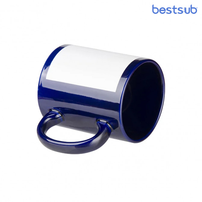 Кружка для сублимации синяя c белым фосфорным окном 11oz BestSub B11C-BL