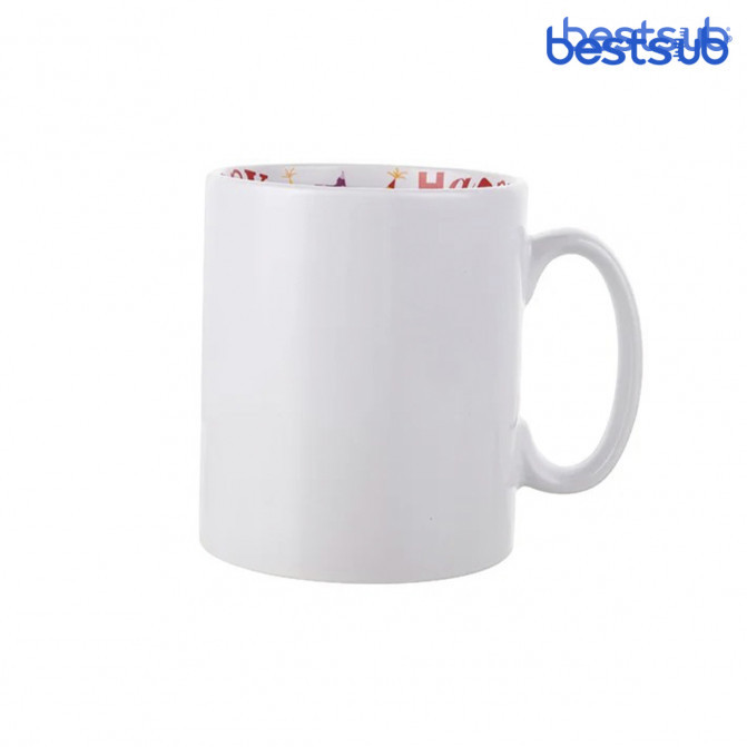 Cană albă  pentru sublimare, cu inscripția „HAPPY BIRTHDAY” în interior 10oz BestSub BE10D-HB