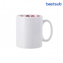 Cană albă  pentru sublimare, cu inscripția „I LOVE YOU” în interior 10oz BestSub BE10D-H
