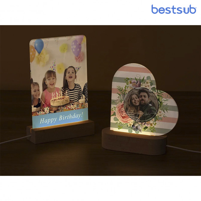 Ramă foto din acril pentru sublimare dreptunghiulară, 14×17×0.4 cm
