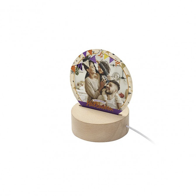 Ramă foto din acril pentru sublimare rotundă, 12×13×0.4 cm