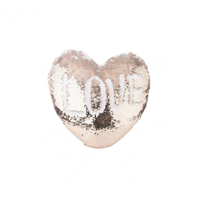 Husă pentru pernă formă de inimă Champagne&White 39×44cm
