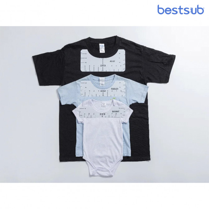 Riglă șablon din PVC alb pentru sublimare, 4 mărimi: 10×2.5/3.5/4.5/5 inch (adult, tânăr, copil, bebeluș)