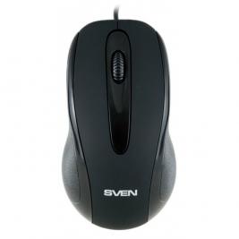 Mouse SVEN RX-170, Optical, 1000 dpi, 3 buttons, Ambidextrous, Black, USB