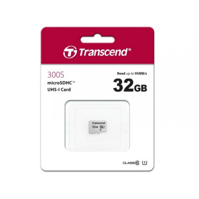 Карта памяти 32GB MicroSD, Transcend (Class 10) UHS-I (U1)