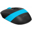 Mouse A4Tech Wireles FG10, Optical, 1000-2000 dpi, 4 buttons, Ambidextrous, 1xAA, Black/Blue, USB