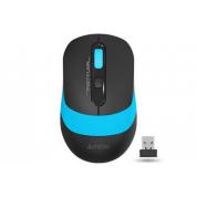Mouse A4Tech Wireles FG10, Optical, 1000-2000 dpi, 4 buttons, Ambidextrous, 1xAA, Black/Blue, USB