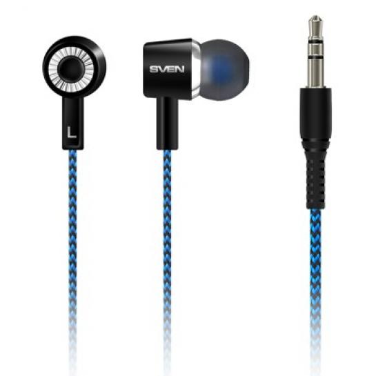 Наушники SVEN E-106 Black/Blue 3pin 3.5mm mini-jack