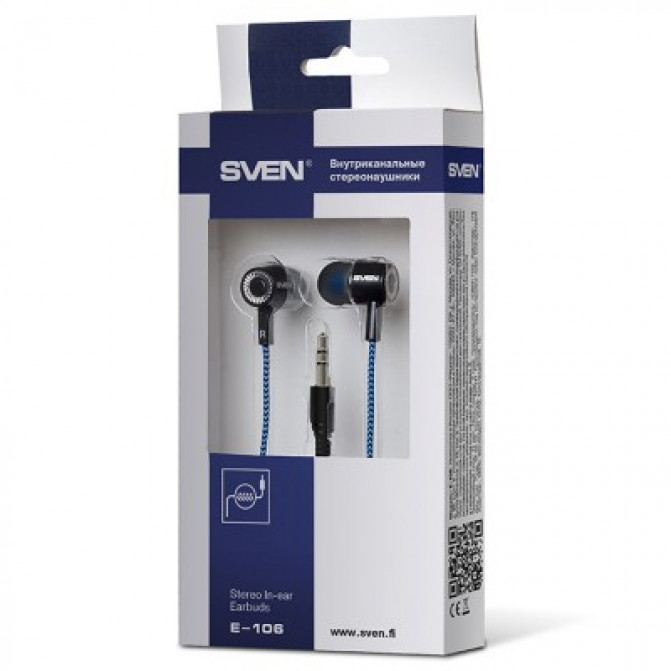 Căști SVEN E-106 Black/Blue 3pin 3.5mm mini-jack