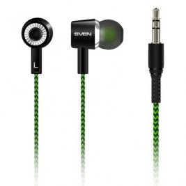 Căști SVEN E-107 Black/Green, 3pin 3.5mm mini-jack