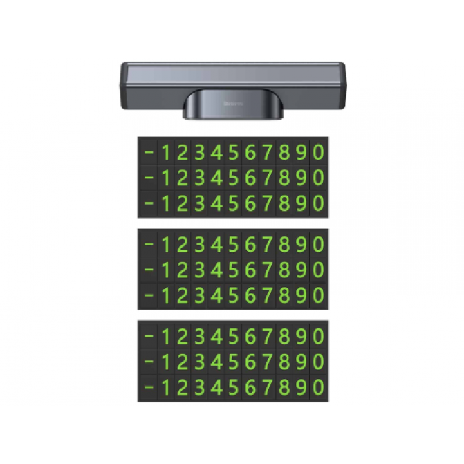 Suport numar telefon Baseus Square Bar Temporary Parking,  Aluminium alloy, Black  CNFT000001