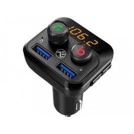 Transmițător FM pentru mașină FMT-B8, Bluetooth, Display, Microphone for hands-free talking,  Bass button, MicroSD max 32GB, 2 x USB