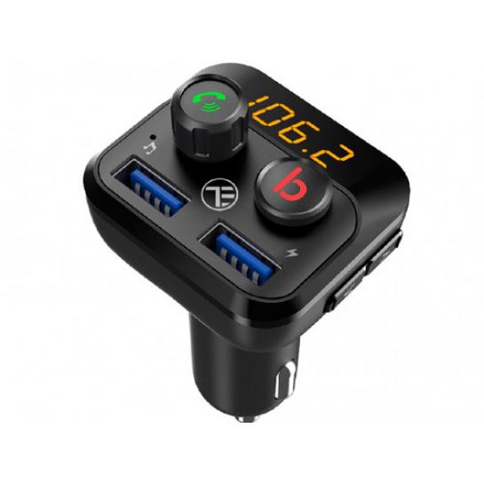 Transmițător FM pentru mașină FMT-B8, Bluetooth, Display, Microphone for hands-free talking,  Bass button, MicroSD max 32GB, 2 x USB