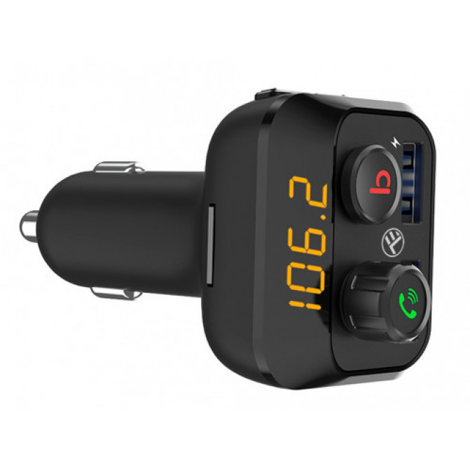 Автомобильный FM-трансмиттер FMT-B8, Bluetooth, Display, Microphone for hands-free talking,  Bass button, MicroSD max 32GB, 2 x USB TLL622071