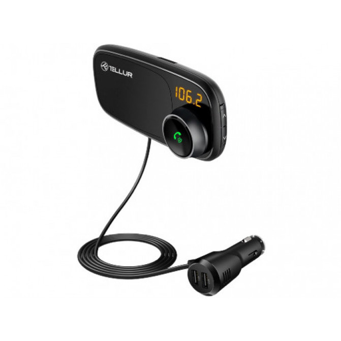Автомобильный FM-трансмиттер FMT-B6, Bluetooth, Display, with magnetic support for smartphone, MicroSD, 2 x USB TLL171082
