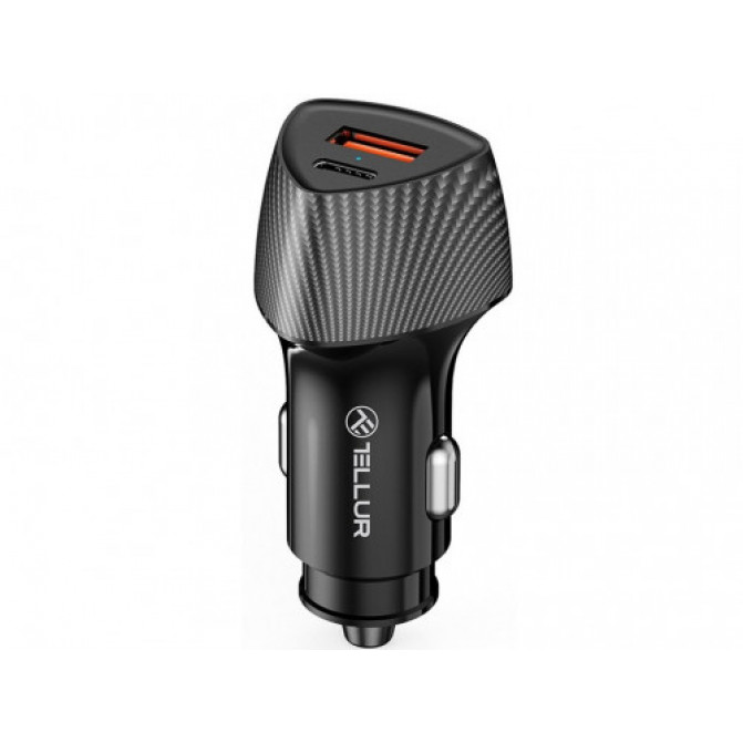 Incărcător de mașină Tellur FCC10 , 2xUSB (U +C), 38W, 6A, black  TLL151291