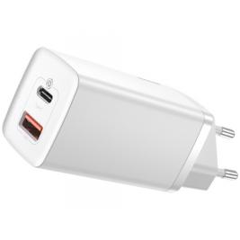 USB Încărcător Baseus GaN2 Lite, 2xUSB (U + C), 65W, White  CCGAN2L-B02