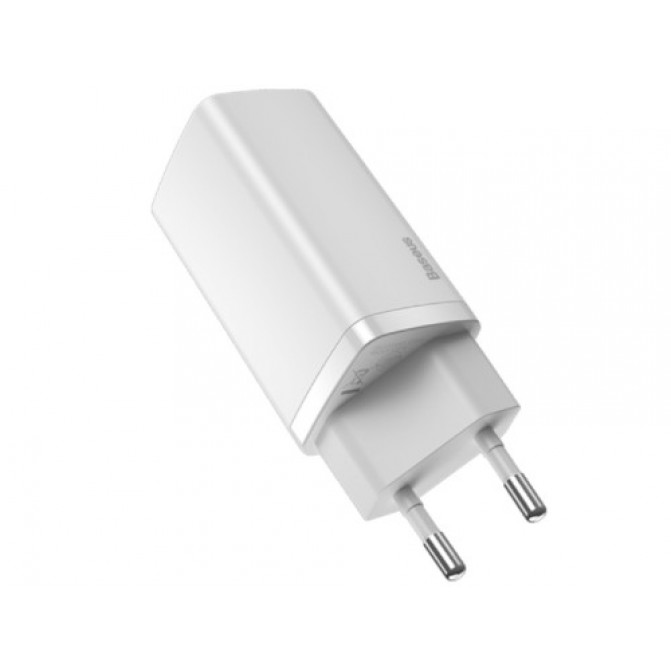 USB Зарядное устройство Baseus GaN2 Lite, 2xUSB (U + C), 65W, White  CCGAN2L-B02