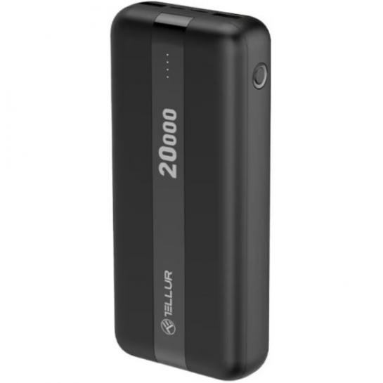 Повербанк 20000mAh - Tellur PBC203  2xUSB+Type-C+MicroUSB, чёрный TLL158311