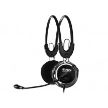 Наушники SVEN AP-525MV Black, с микрофоном и регулятором громкости, 2.2m