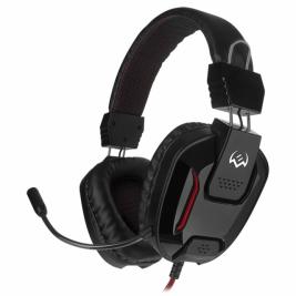 Căști SVEN AP-G555MV, de gaming cu microfon și control de volum, 2.2m, Black/Red