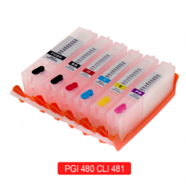 Cartuse reincarcabile pentru Canon TS704/TS6140/TS8140/TS9140/TR7540/TR8540 (CLI-481/PGBK-480) 6 color