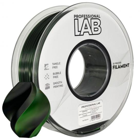 Filament pentru imprimanta 3D ProfLab Silk FG-P101-E1, PLA, Black-Green, 1.75 mm, 1kg