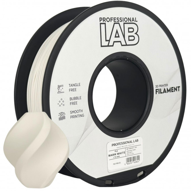 Filament pentru imprimanta 3D ProfLab  FG-P38-E1, PLA, Warm White, 1.75 mm, 1kg