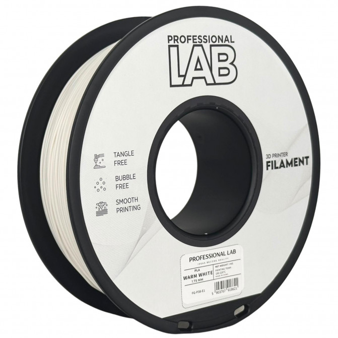 Filament pentru imprimanta 3D ProfLab  FG-P38-E1, PLA, Warm White, 1.75 mm, 1kg