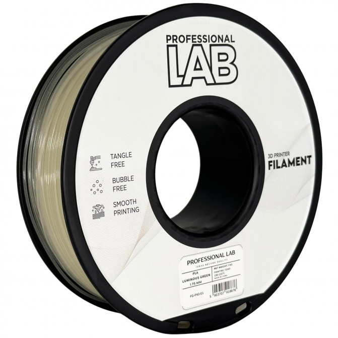 Filament pentru imprimanta 3D ProfLab  FG-P43-E1, PLA, Luminous Green, 1.75 mm, 1kg