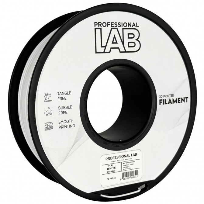 Filament pentru imprimanta 3D ProfLab  FG-P47-E1, PLA+, White, 1.75 mm, 1kg
