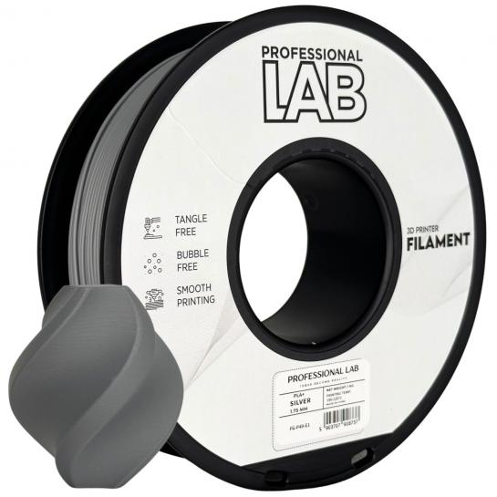 Filament pentru imprimanta 3D ProfLab  FG-P49-E1, PLA+, Silver, 1.75 mm, 1kg